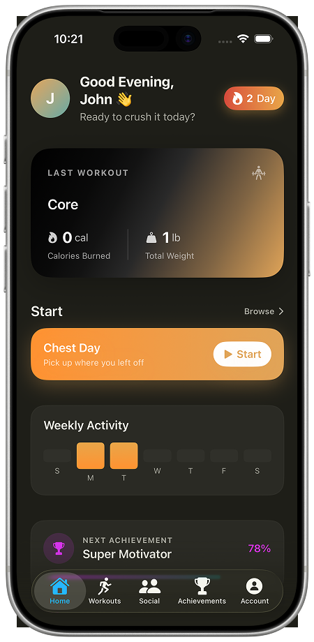 Fitzo home screen